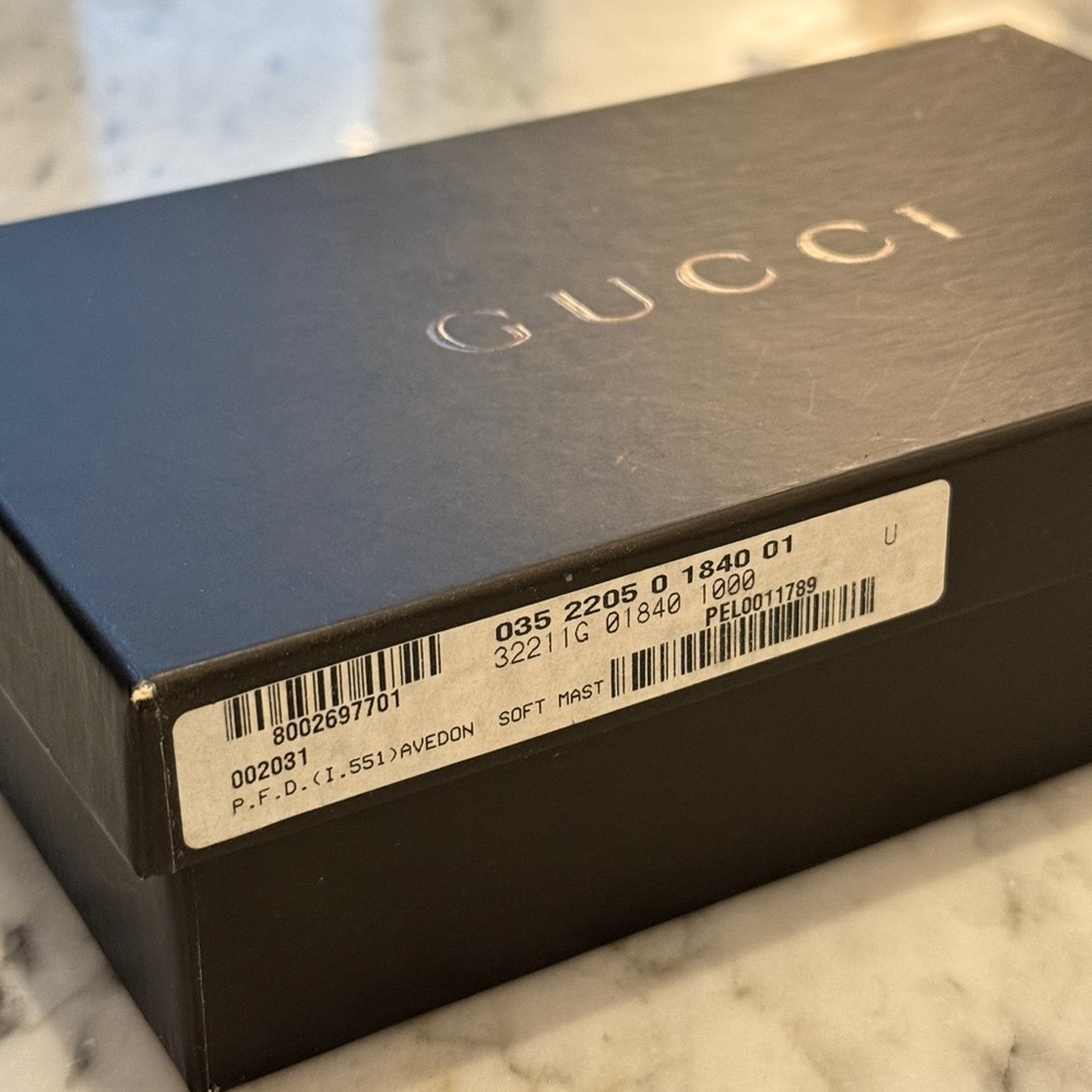 GUCCI Tom Ford Era “Avedon” Long Continental Wallet Black Box Calf Silver Buckle - Picture 8 of 8